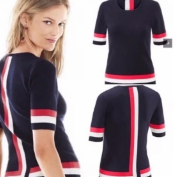 CAbi Tops - CAbi Navy Hampton Knit Sweater, Matching Skirt Available for Sale Also